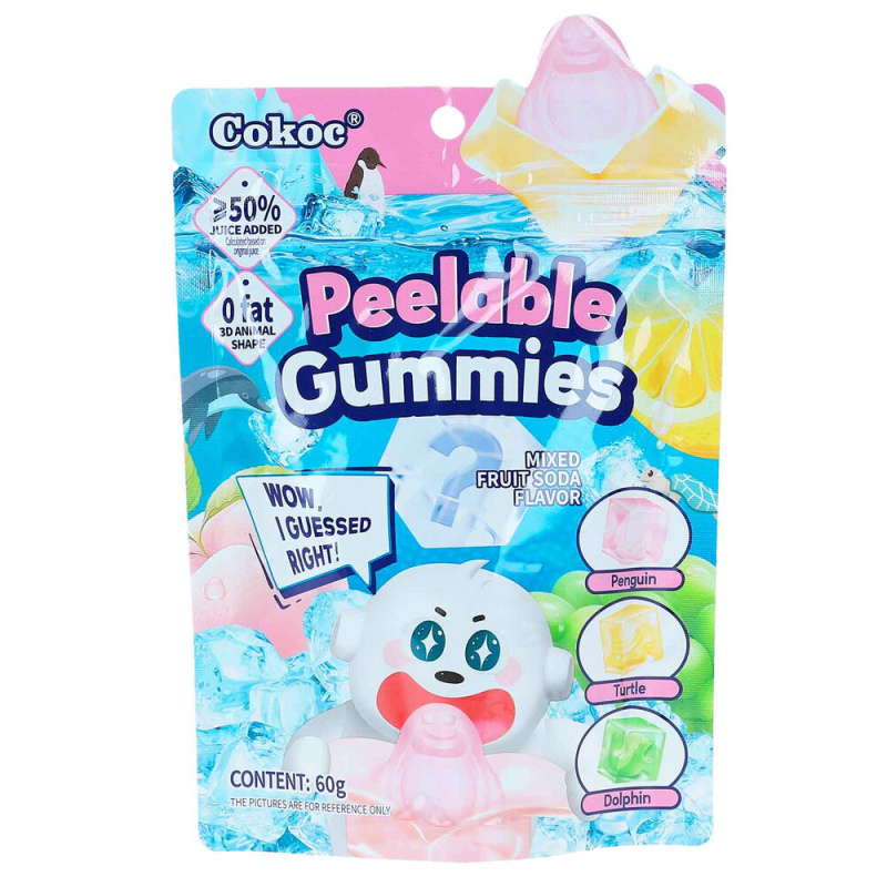 Cokoc Peelable Gummies Mixed Fruit Soda Flavour 60 g