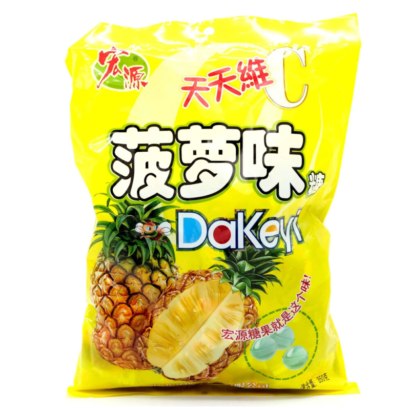 Hongyuan DaKeyi Hard Candy Pineapple Flavour 350g