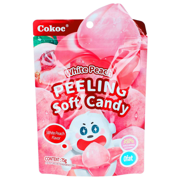 Cokoc White Peach Peeling Soft Candy 75g