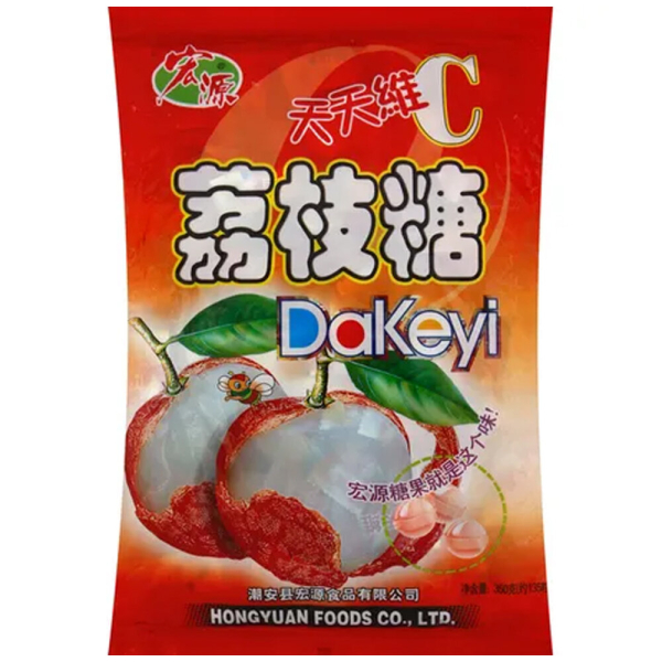 Hongyuan DaKeyi Hard Candy Lychee Flavour 350g