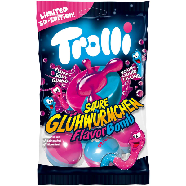 Trolli Flavor Bomb Sour Glowworms 3D 75g