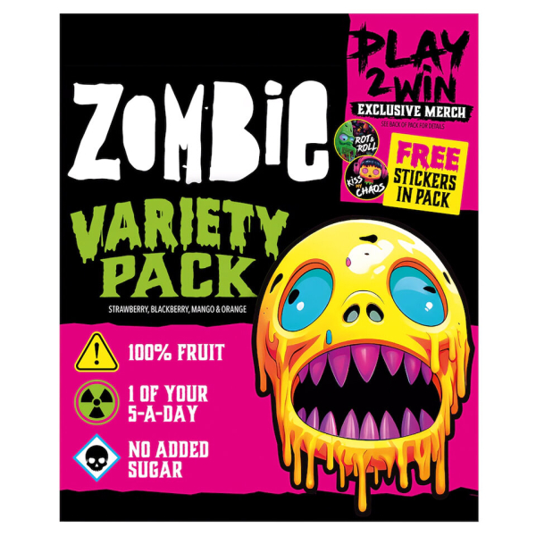 Zombie Variety Pack 4 Fruit Bar (4x25g) 100g